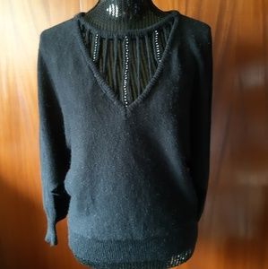 Vintage Ms. Sheryl Black Cut Out Neckline Size S